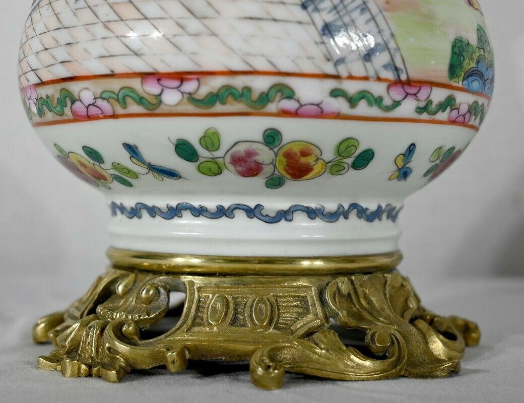 photo vinterior Pair Of Oil Lamps, Napoleon III Period   Mid 19th Century