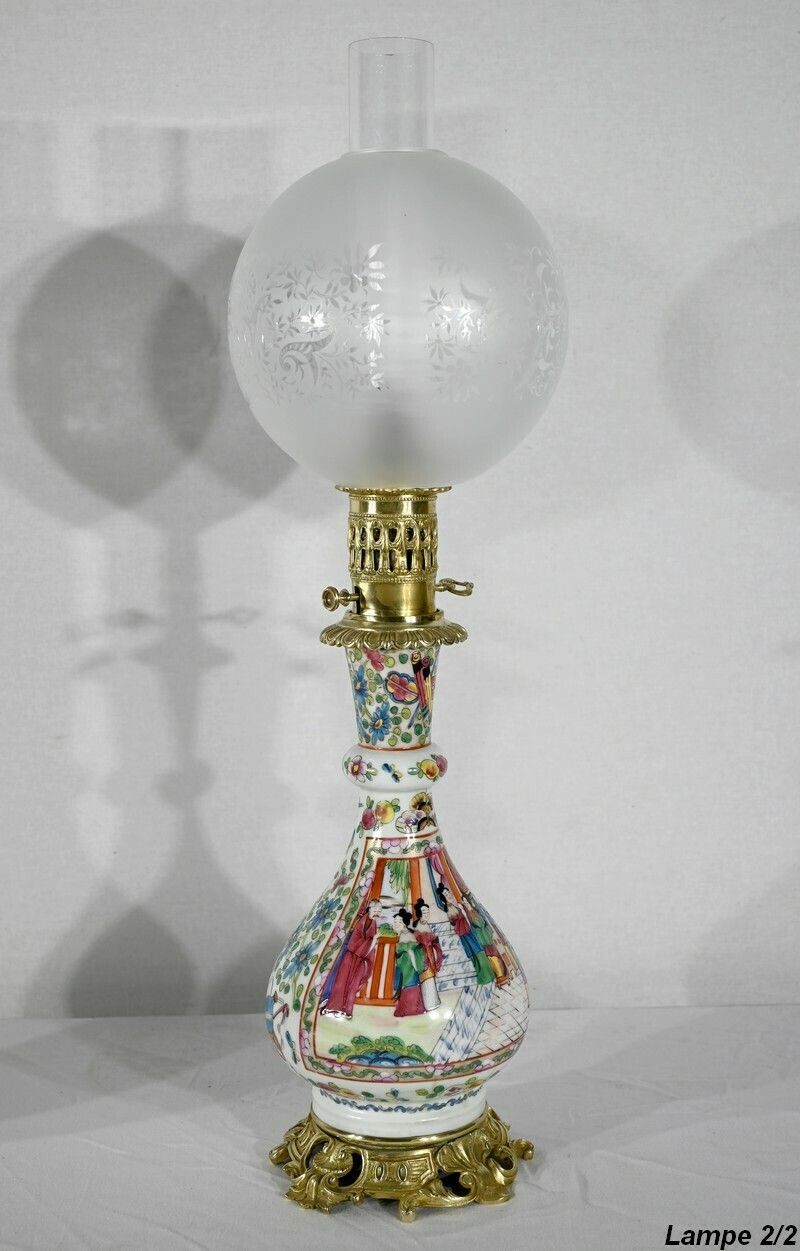 photo buy Pair Of Oil Lamps, Napoleon III Period   Mid 19th Century