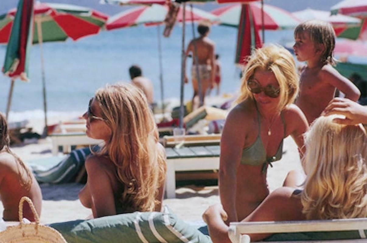 Saint Tropez Beach By Slim Aarons   Limited Edition Estate Stamped C Type Print photo 2800.0