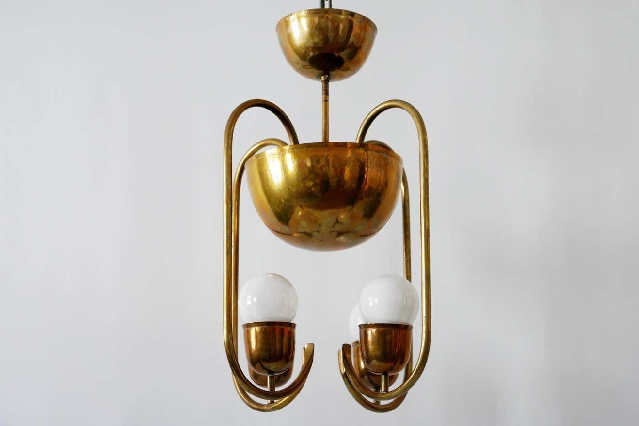 photo furniture Unique Bauhaus Art Deco Brass Chandelier Or Pendant Lamp By Hayno Focken 1930s