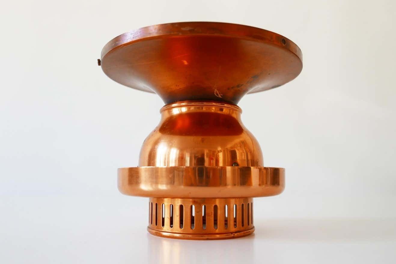 photo furniture Elegant Mid Century Modern Copper Ceiling Lamps Or Flush Mounts, 1960s, Denmark
