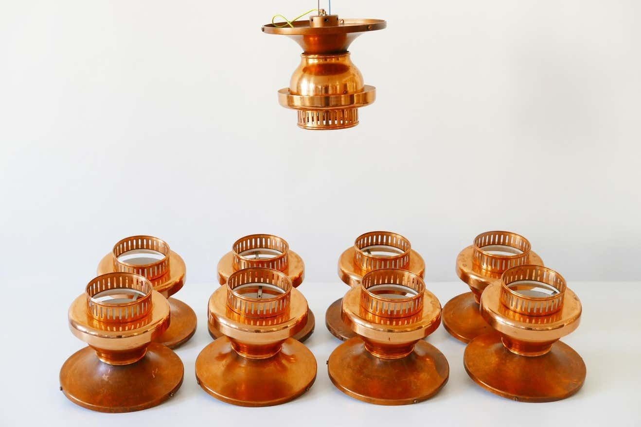 1135.0 Elegant Mid Century Modern Copper Ceiling Lamps Or Flush Mounts, 1960s, Denmark photo