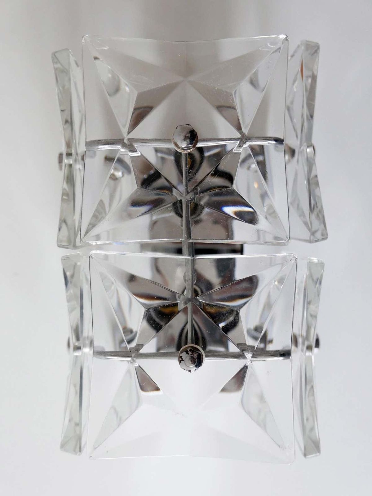 Set Of Two Mid Century Modern Kinkeldey Crystal Glass Sconces Or Wall Lamps photo Lighting