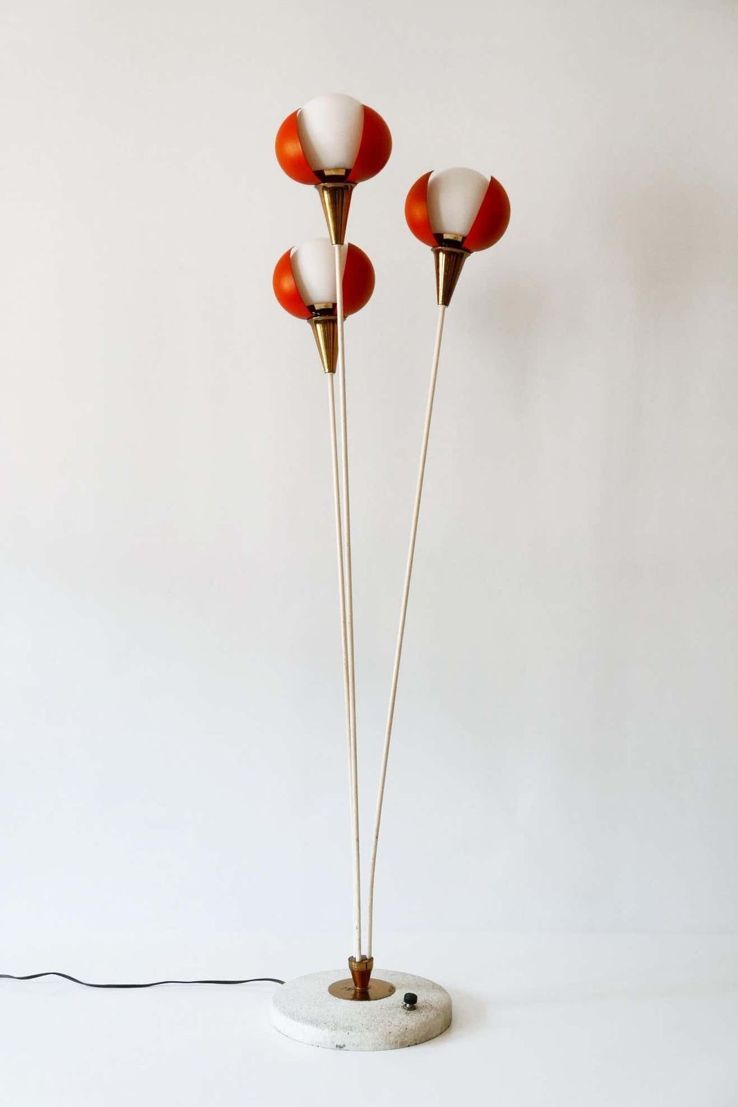 Amazing Mid Century Modern Three Flamed Floor Lamp Buds, 1950s, France photo Lighting