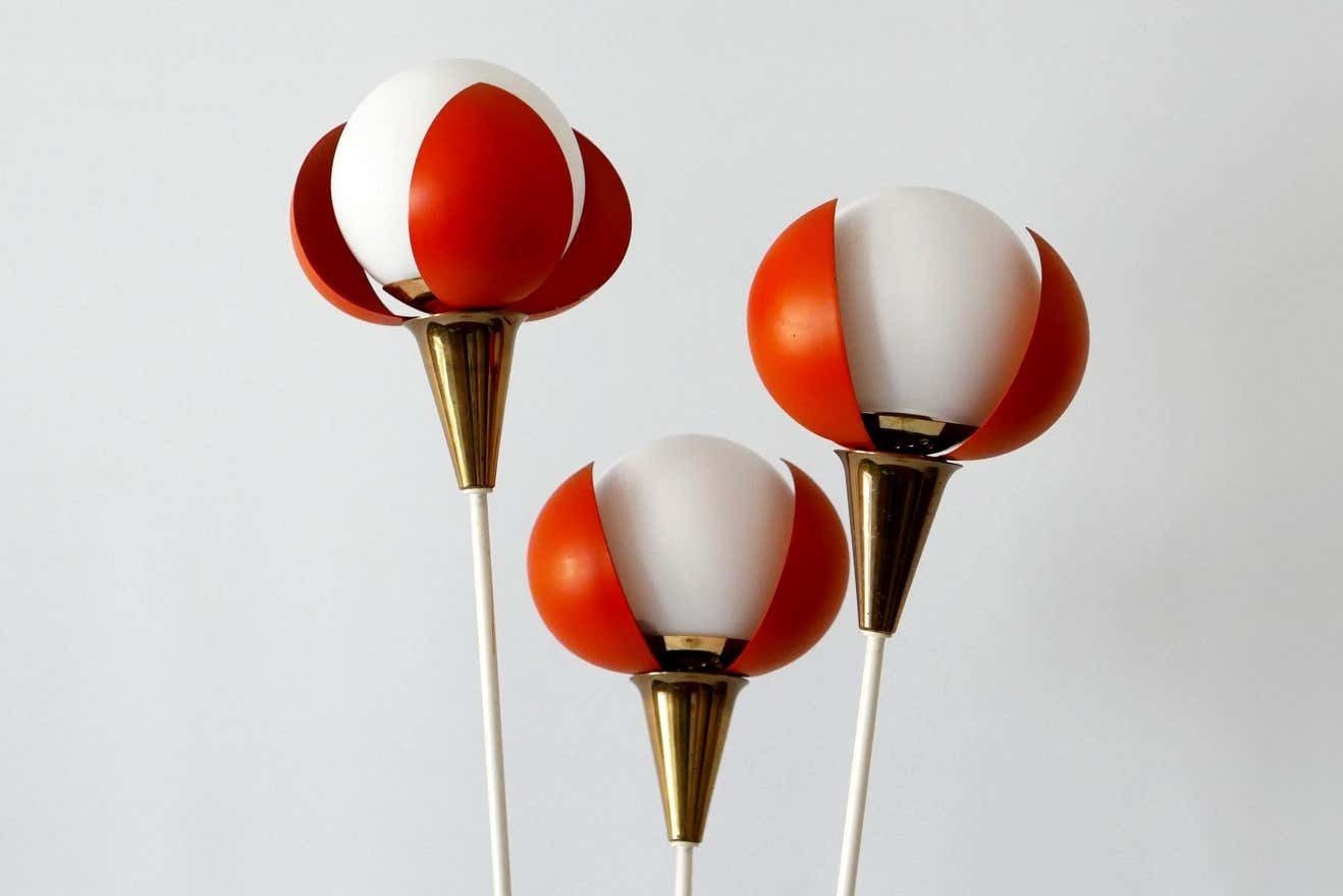 Amazing Mid Century Modern Three Flamed Floor Lamp Buds, 1950s, France photo vintage