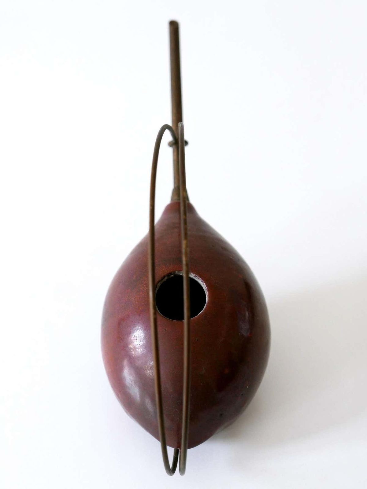 photo vinterior Lovely Mid Century Modern Ceramic And Brass Watering Can, 1950s, Germany