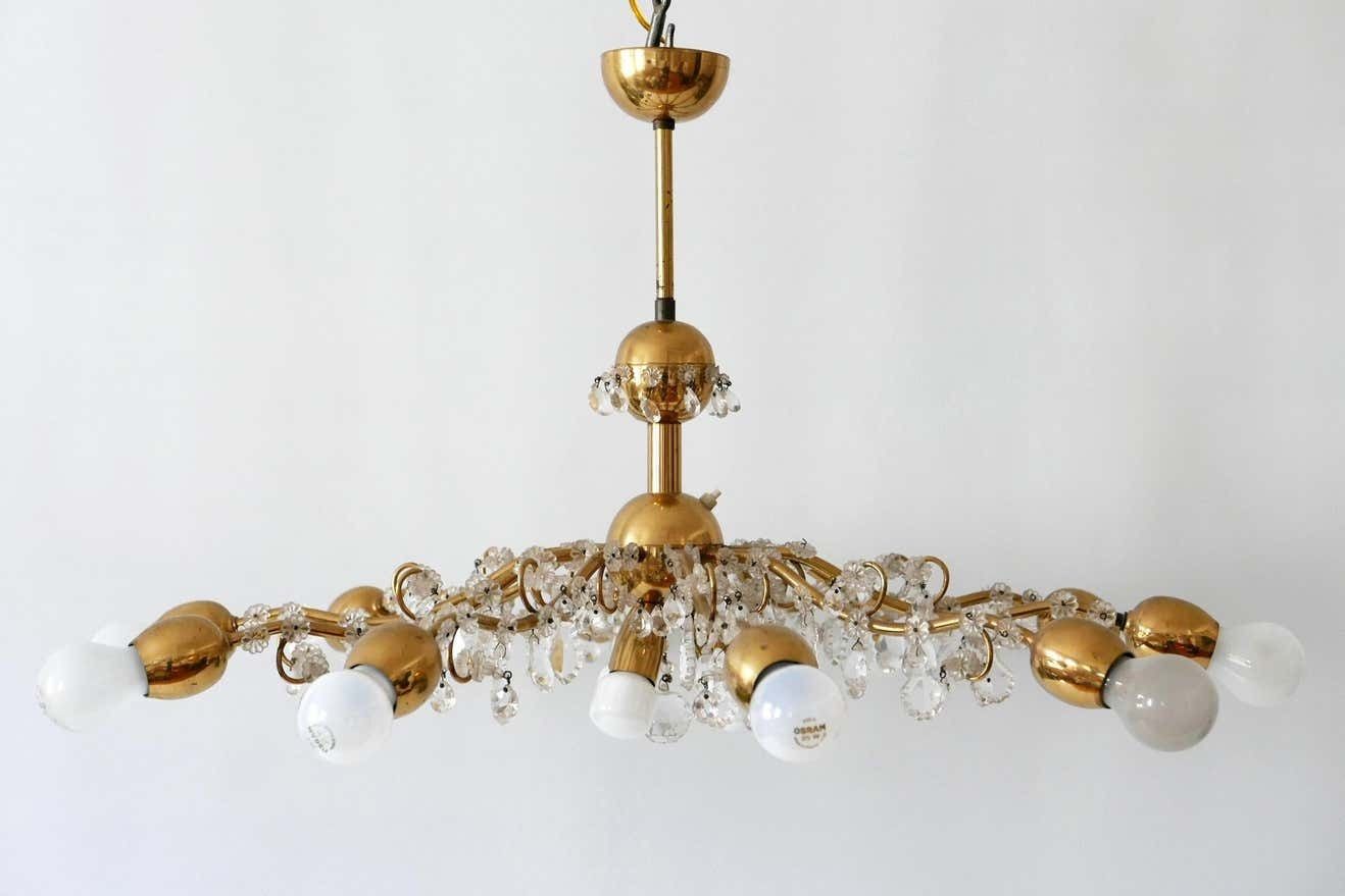 10 Armed Mid Century Modern Sputnik Chandelier Or Pendant Lamp By J. &L. Lobmeyr photo vinterior