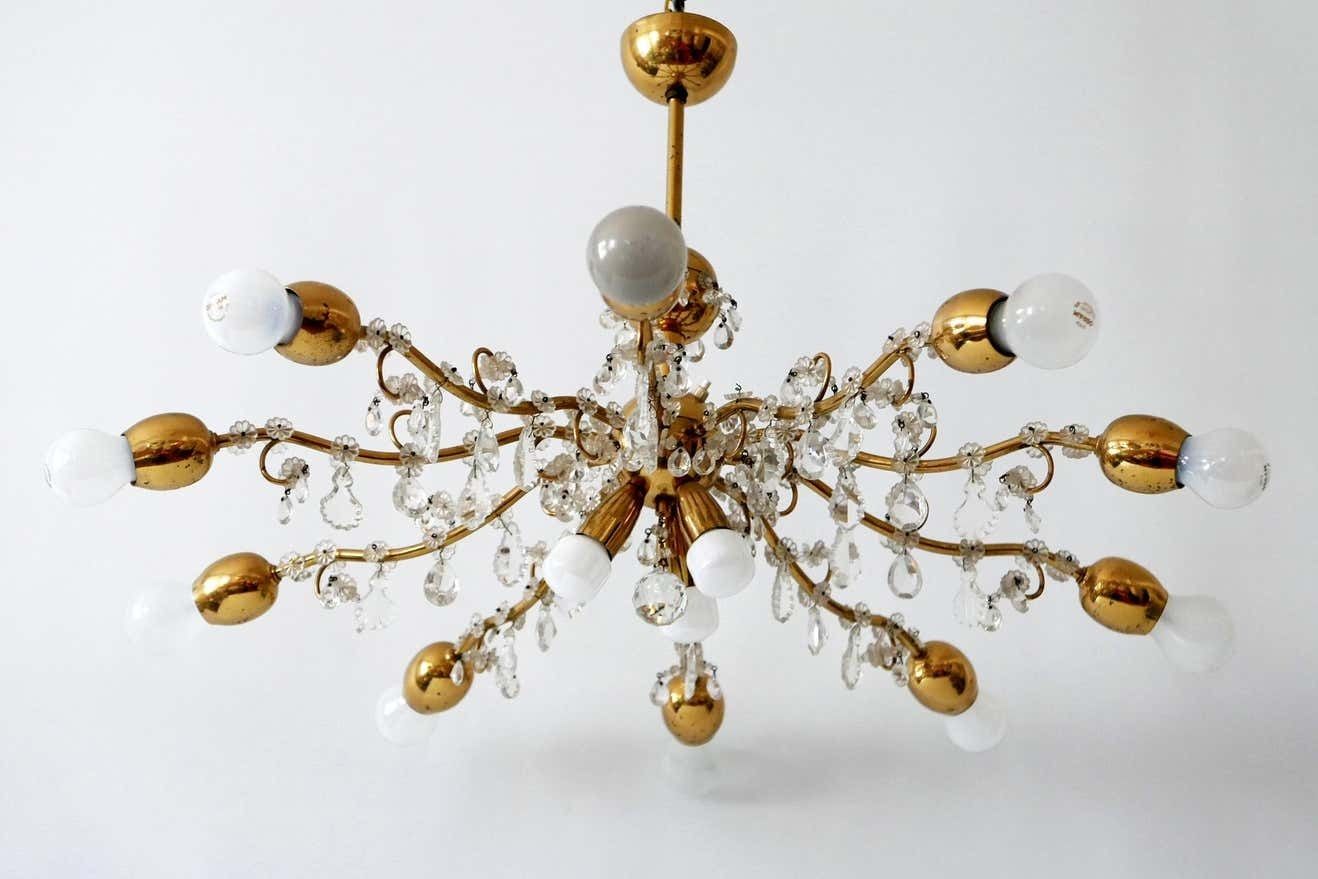 Lighting 10 Armed Mid Century Modern Sputnik Chandelier Or Pendant Lamp By J. &L. Lobmeyr photo