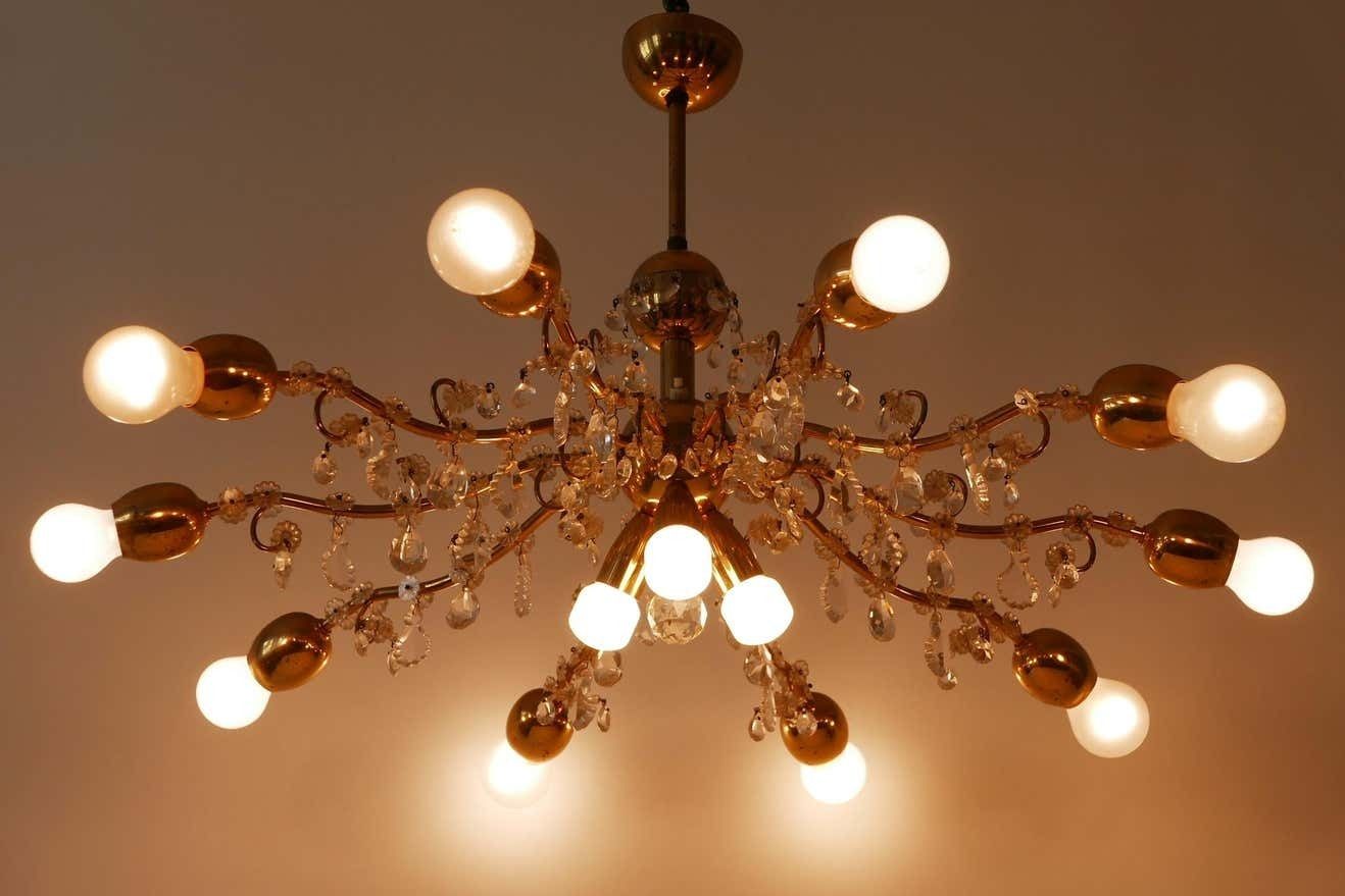 6129.0 10 Armed Mid Century Modern Sputnik Chandelier Or Pendant Lamp By J. &L. Lobmeyr photo