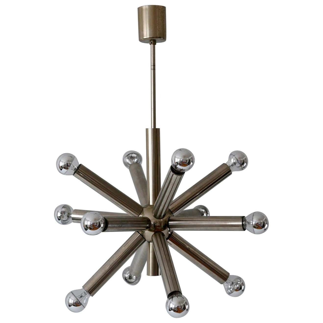 12 Armed Mid Century Modern Sputnik Chandelier Or Pendant Lamp, 1960s, Germany
