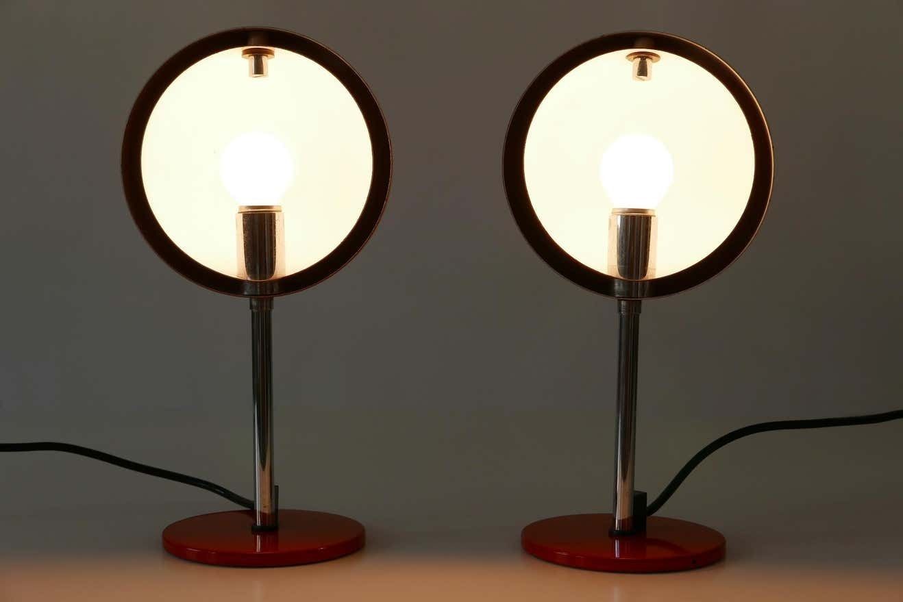 photo for sale Set Of Two Mid Century Modern Moon Table Lamps By Hustadt Leuchten 1960s Germany