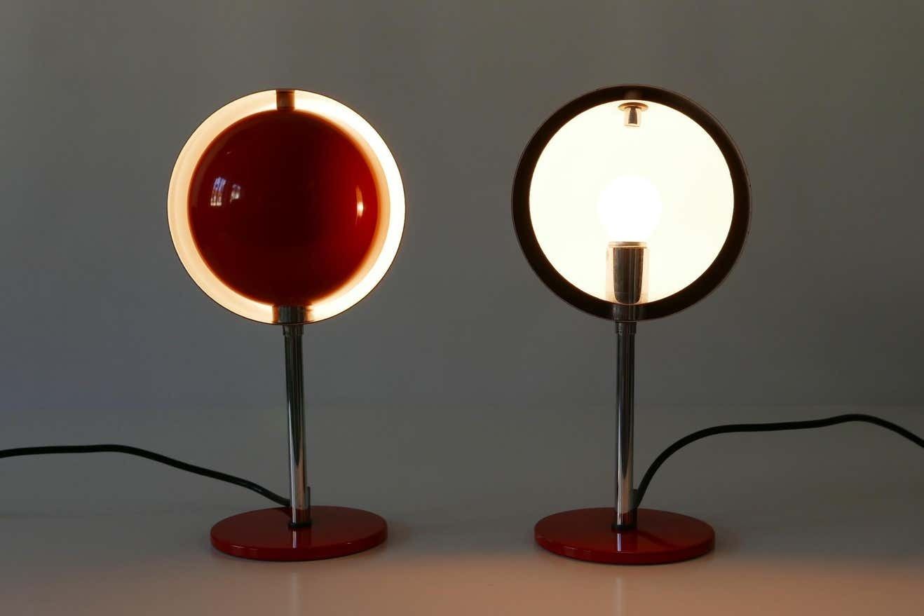 2542.0 Set Of Two Mid Century Modern Moon Table Lamps By Hustadt Leuchten 1960s Germany photo