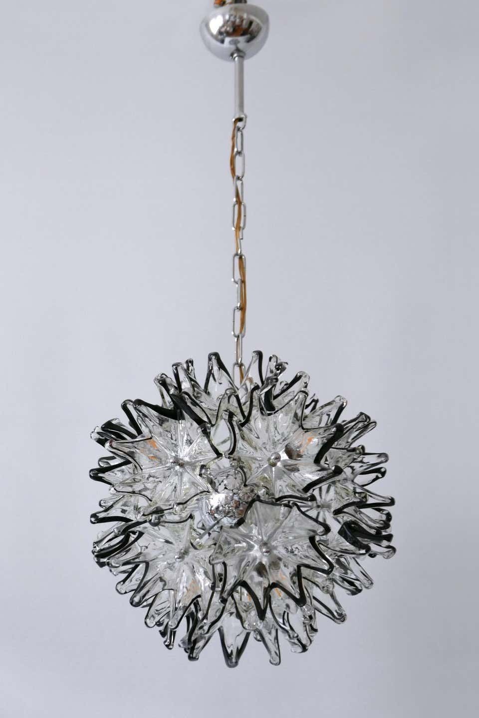 Lighting Mid Century Modern 6 Flamed Chandelier Or Pendant Lamp Dandelion 1960s Italy photo