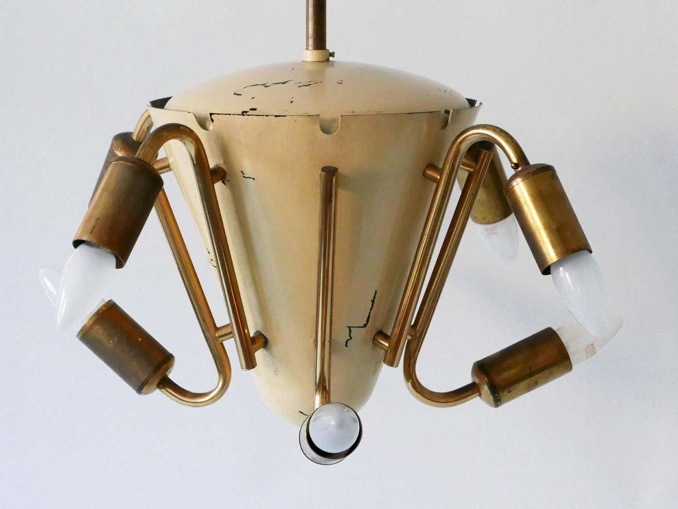 Amazing Mid Century Modern Eight Armed Sputnik Chandelier Or Pendant Lamp, 1950s photo vinterior