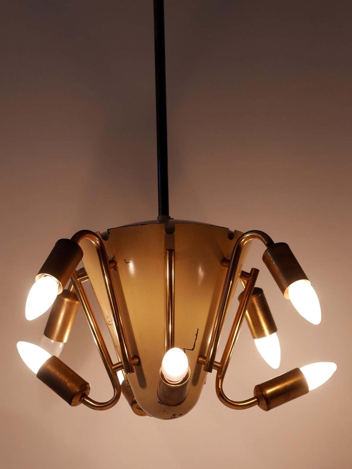 3403.0 Amazing Mid Century Modern Eight Armed Sputnik Chandelier Or Pendant Lamp, 1950s photo