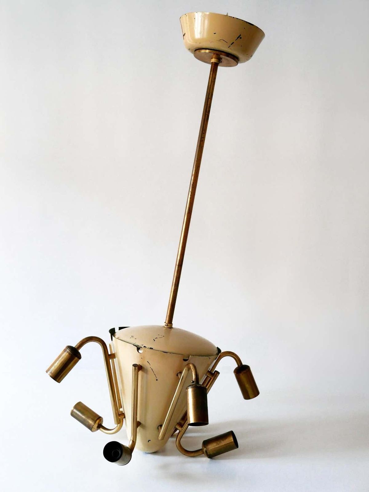 photo vintage Amazing Mid Century Modern Eight Armed Sputnik Chandelier Or Pendant Lamp, 1950s