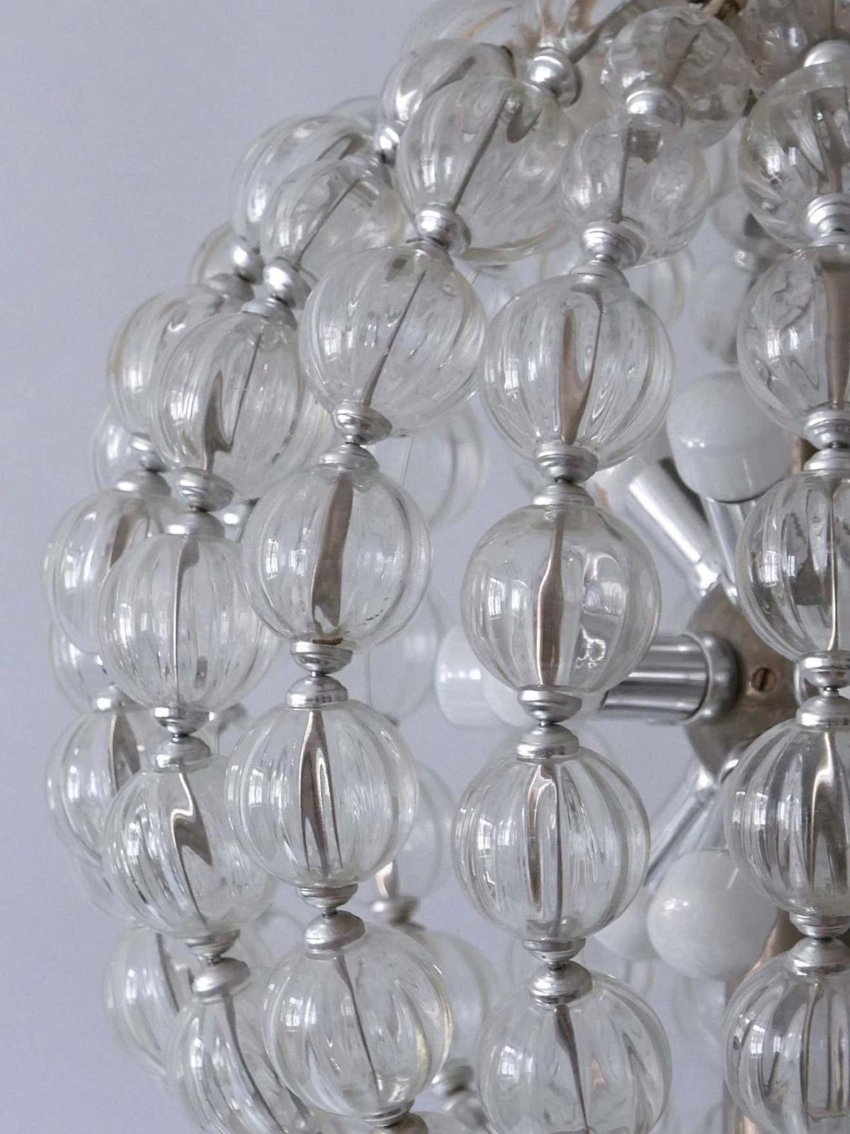photo for sale Huge Mid Century Modern 13 Flamed Glass Sputnik Chandelier Or Pendant Lamp 1960s