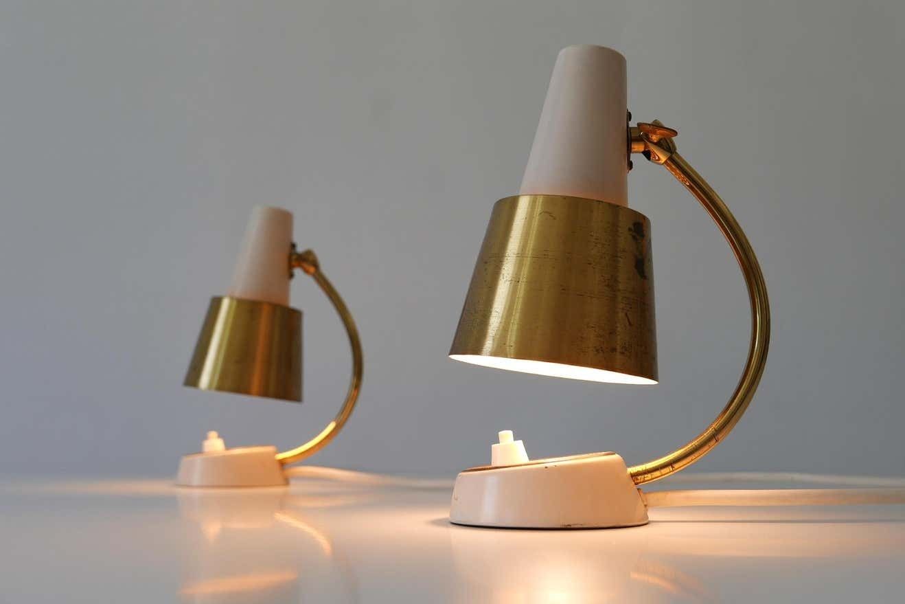 Set Of Two Mid Century Modern Bedside Table Lamps Or Wall Lights, 1950s, Germany photo vinterior