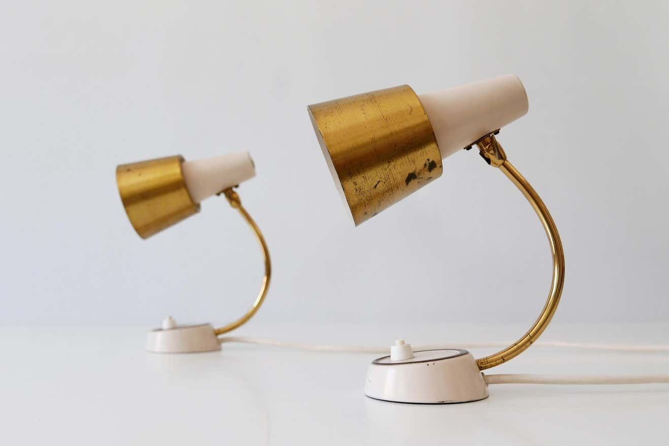 Set Of Two Mid Century Modern Bedside Table Lamps Or Wall Lights, 1950s, Germany photo buy