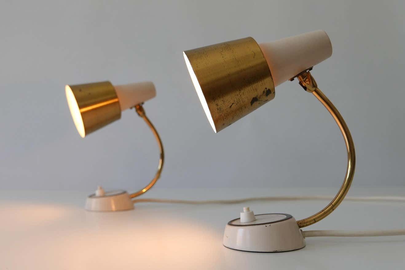 Set Of Two Mid Century Modern Bedside Table Lamps Or Wall Lights, 1950s, Germany photo vintage