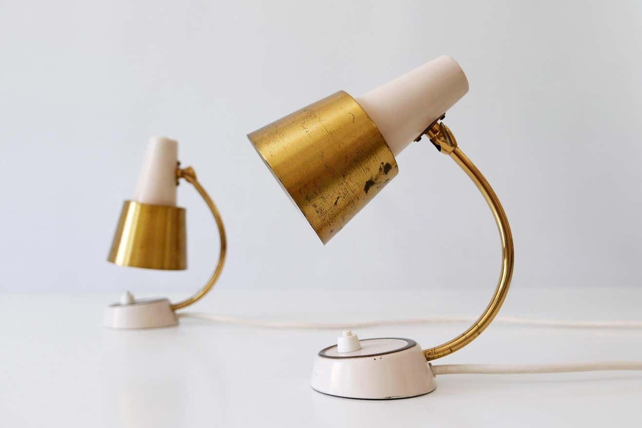 photo furniture Set Of Two Mid Century Modern Bedside Table Lamps Or Wall Lights, 1950s, Germany
