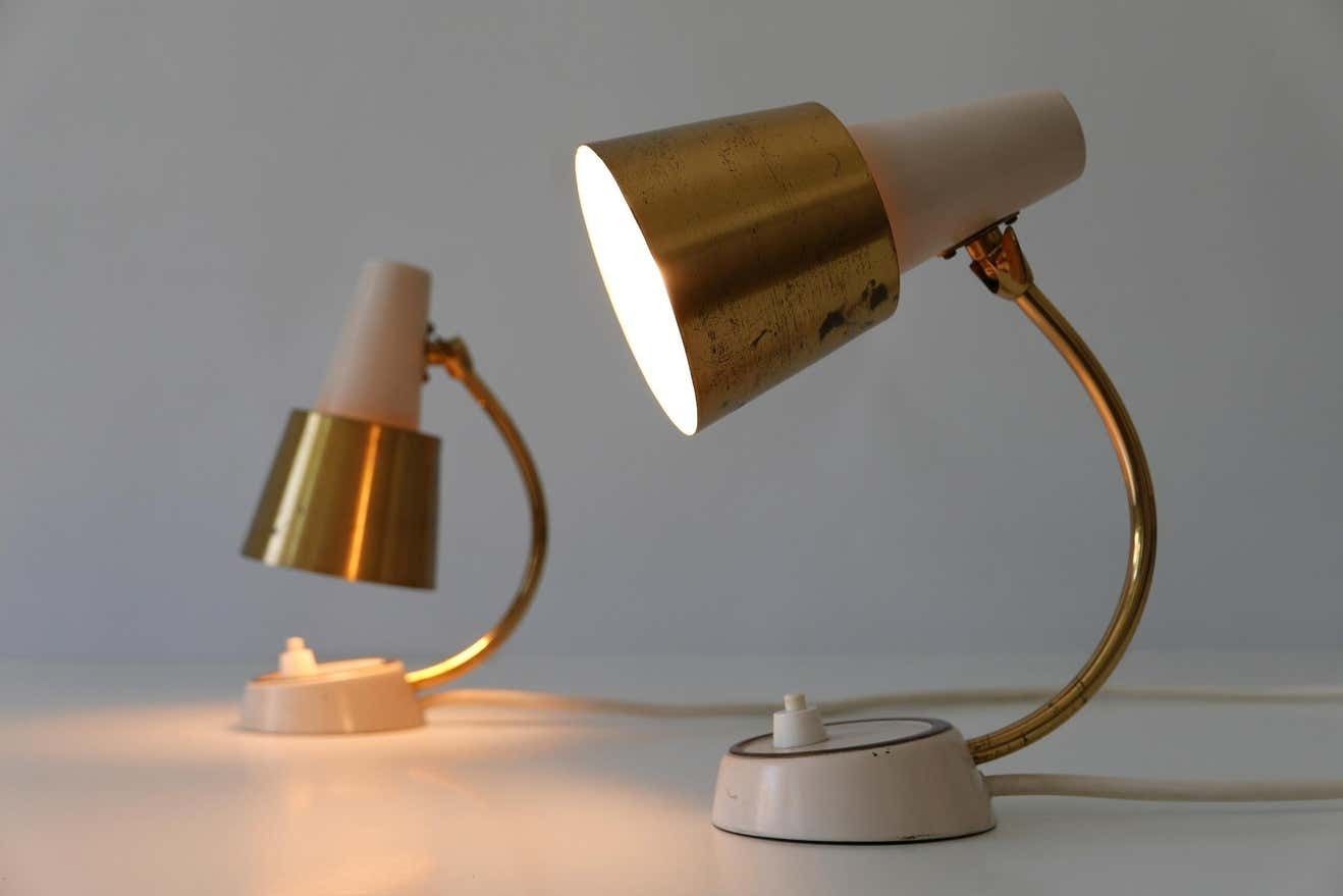 photo for sale Set Of Two Mid Century Modern Bedside Table Lamps Or Wall Lights, 1950s, Germany