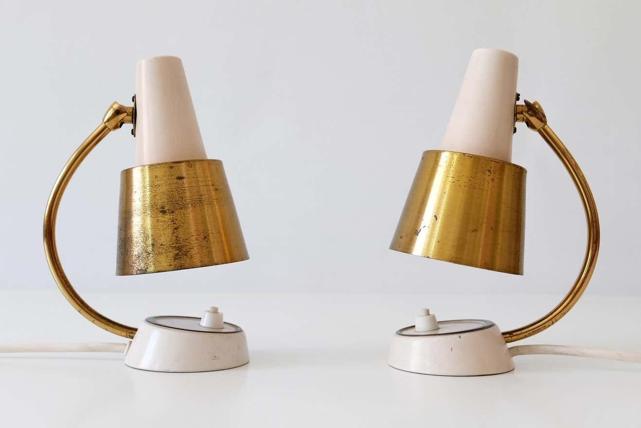 Lighting Set Of Two Mid Century Modern Bedside Table Lamps Or Wall Lights, 1950s, Germany photo