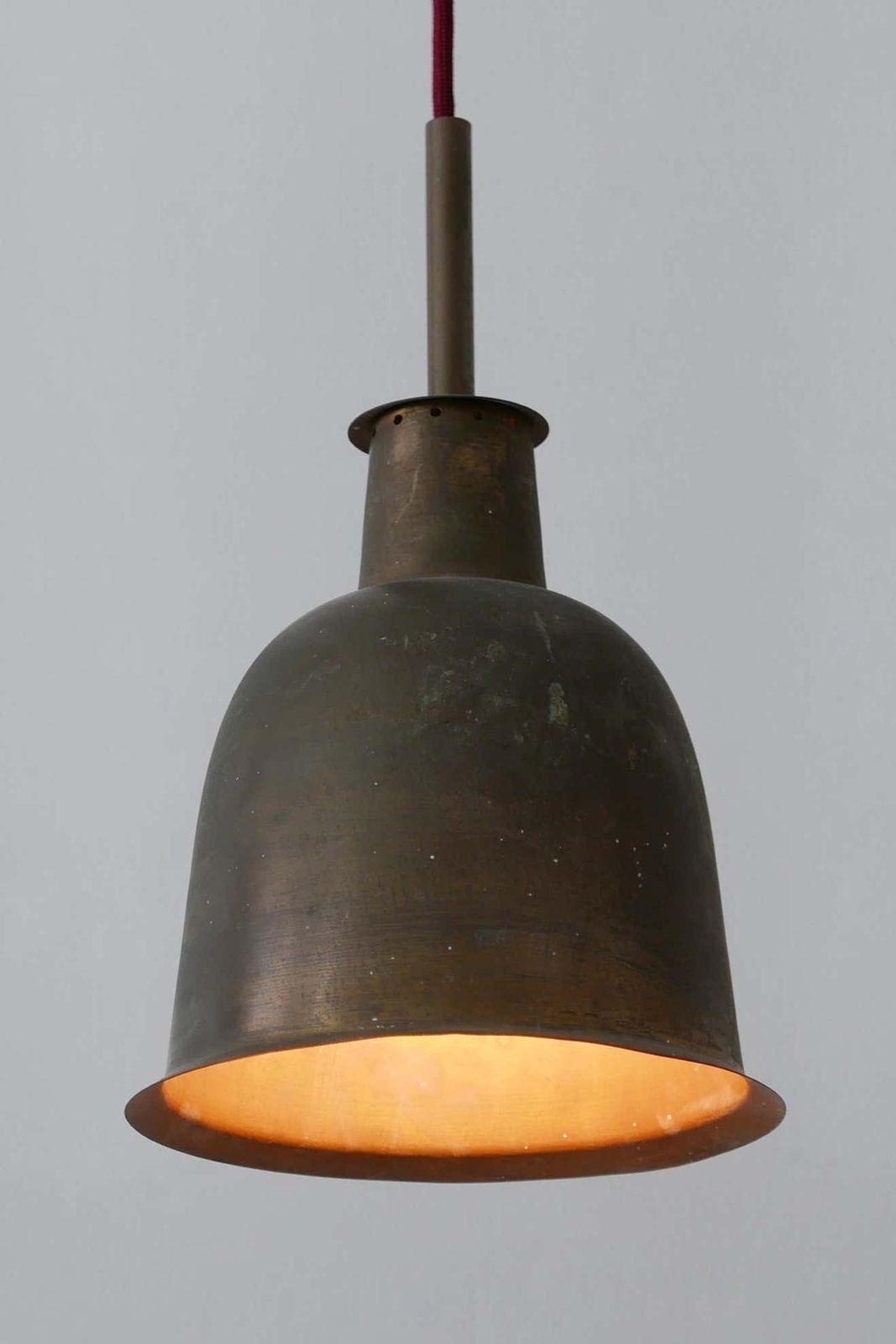 Rare & Elegant Mid Century Modern Brass Church Pendant Lamp, Germany, 1950s photo Lighting