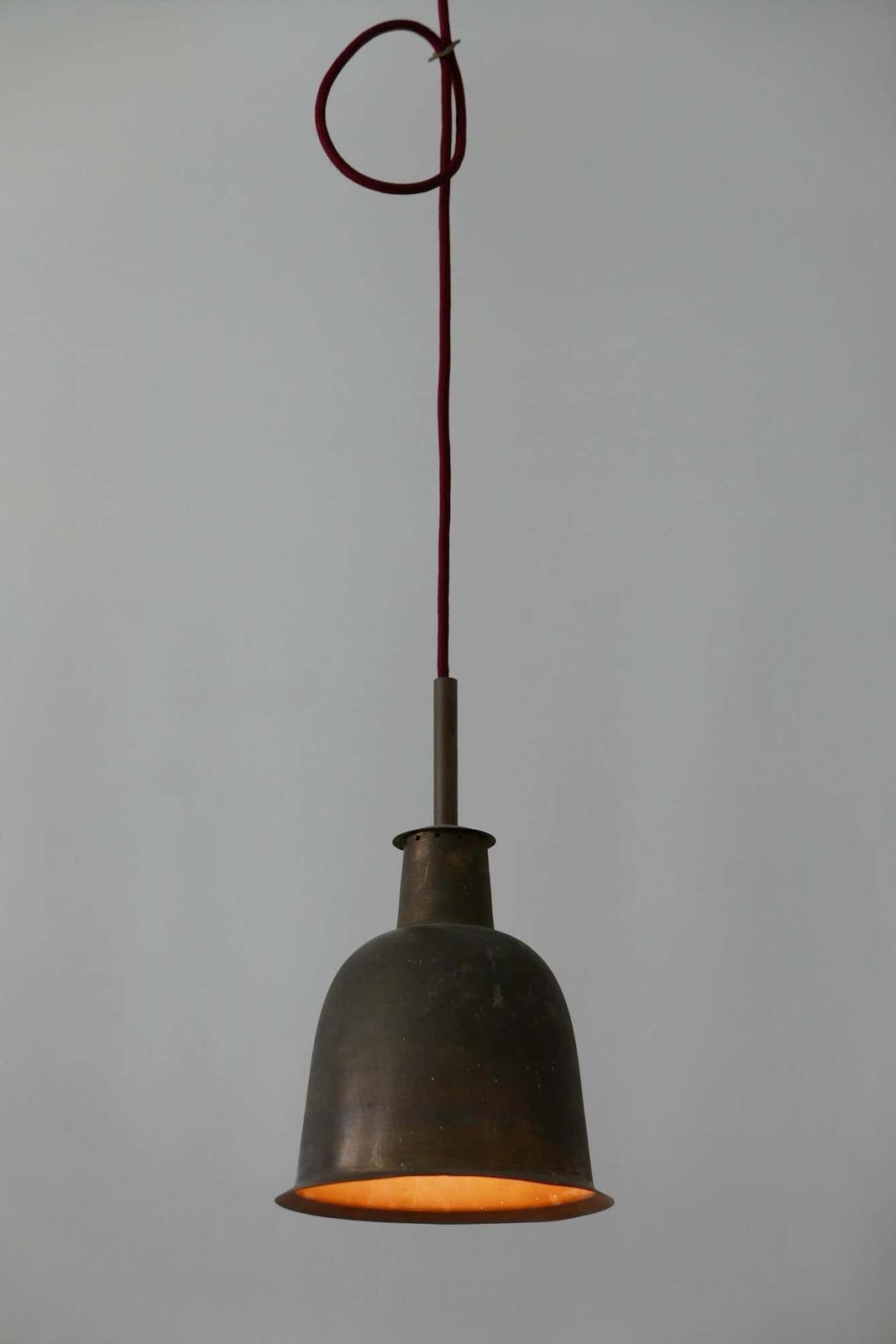 Rare & Elegant Mid Century Modern Brass Church Pendant Lamp, Germany, 1950s photo vintage