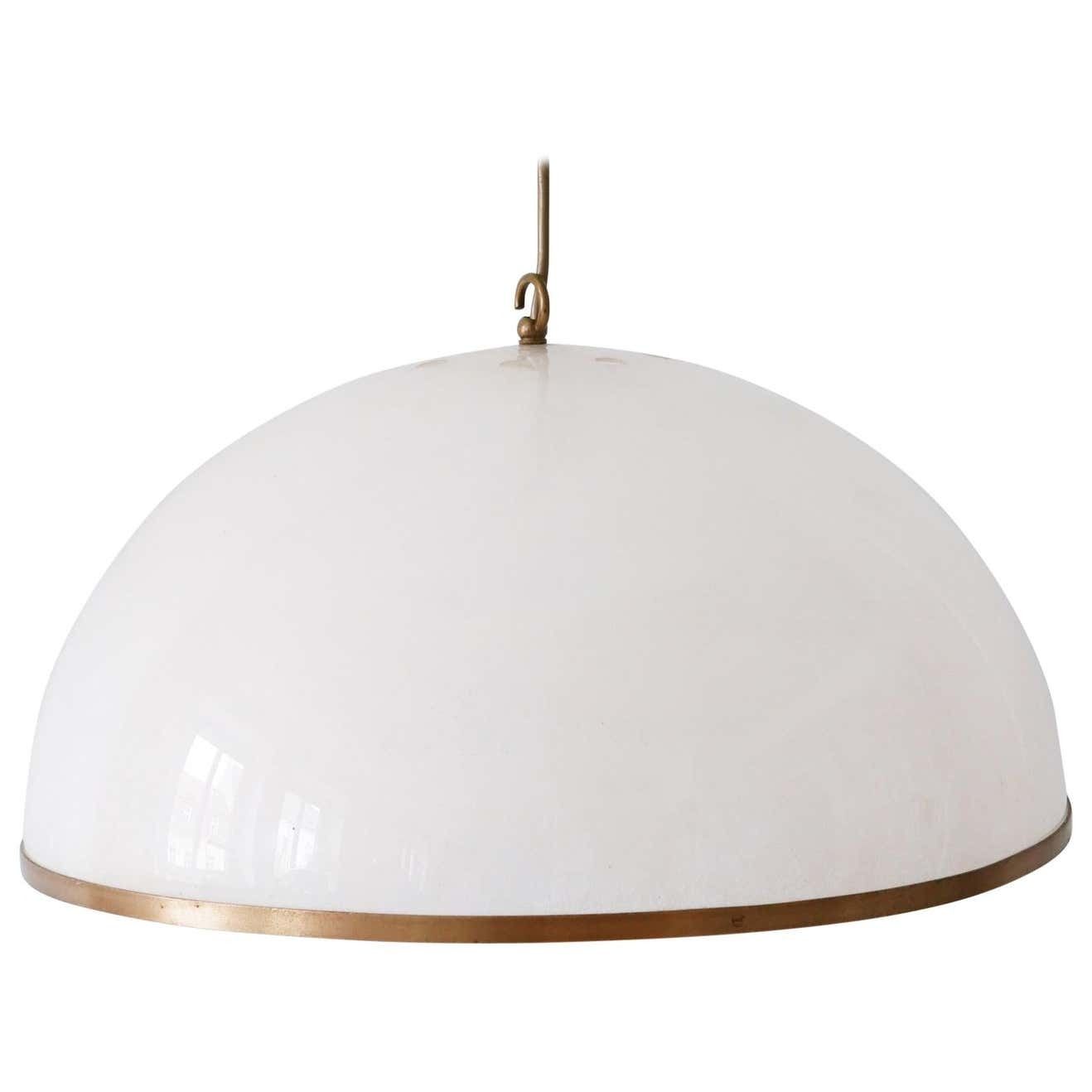 Elegant Mid Century Modern Textured Lucite Pendant Lamp Or Hanging Light, 1970s