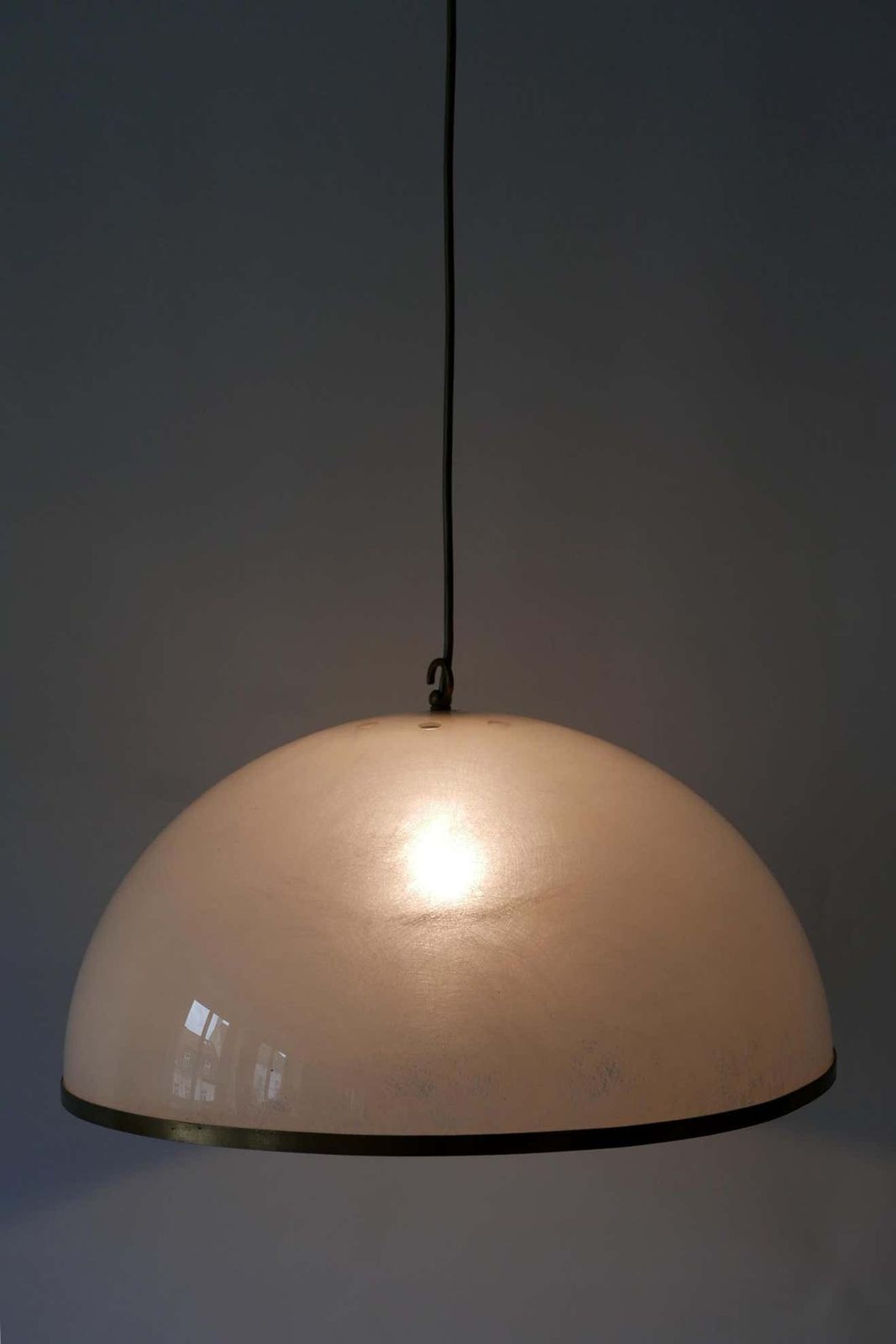 Elegant Mid Century Modern Textured Lucite Pendant Lamp Or Hanging Light, 1970s photo buy