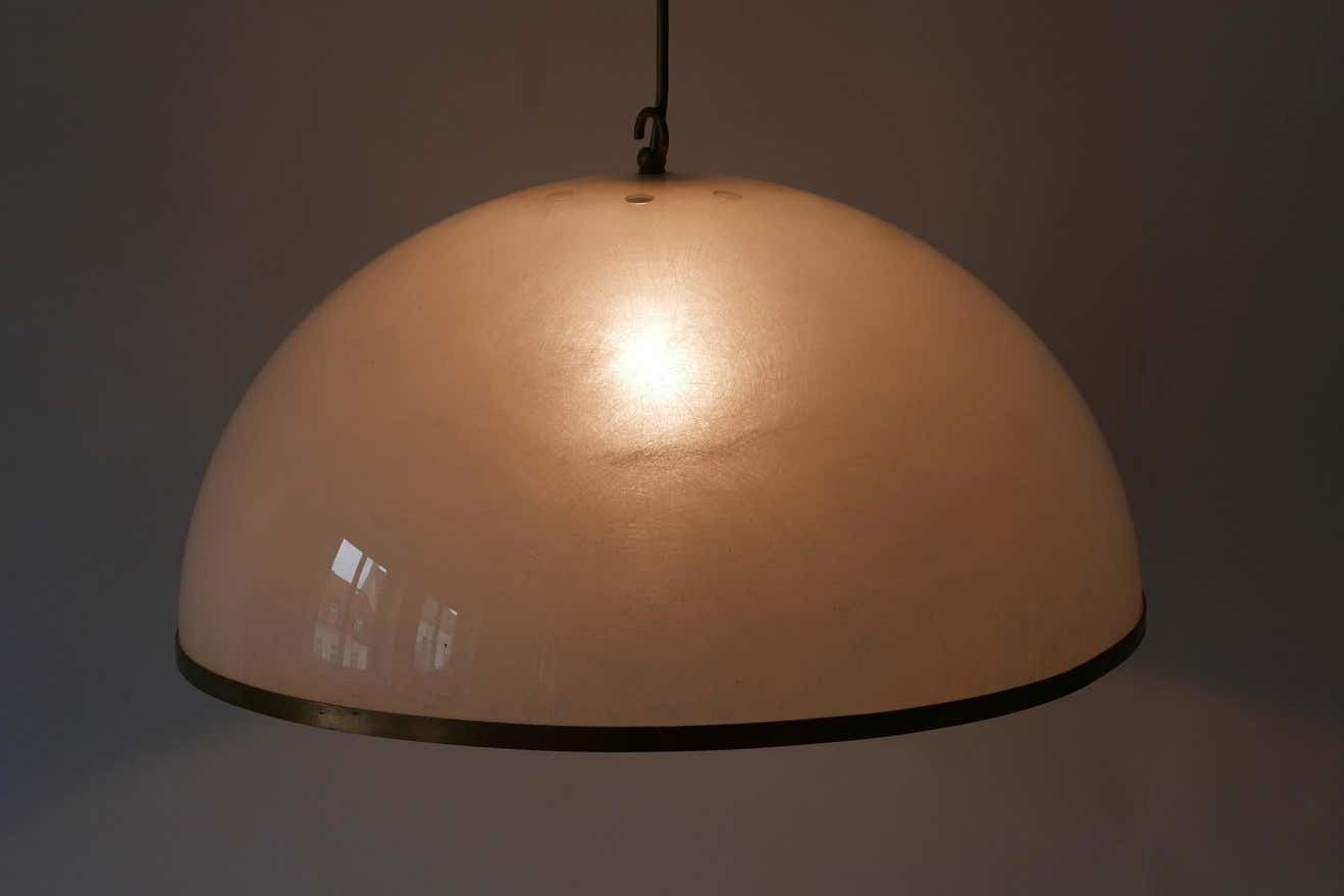 photo furniture Elegant Mid Century Modern Textured Lucite Pendant Lamp Or Hanging Light, 1970s
