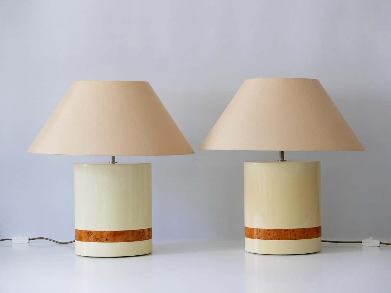 Set Of Two Elegant Mid Century Modern Table Lamps By Tommaso Barbi, Italy, 1970s photo for sale