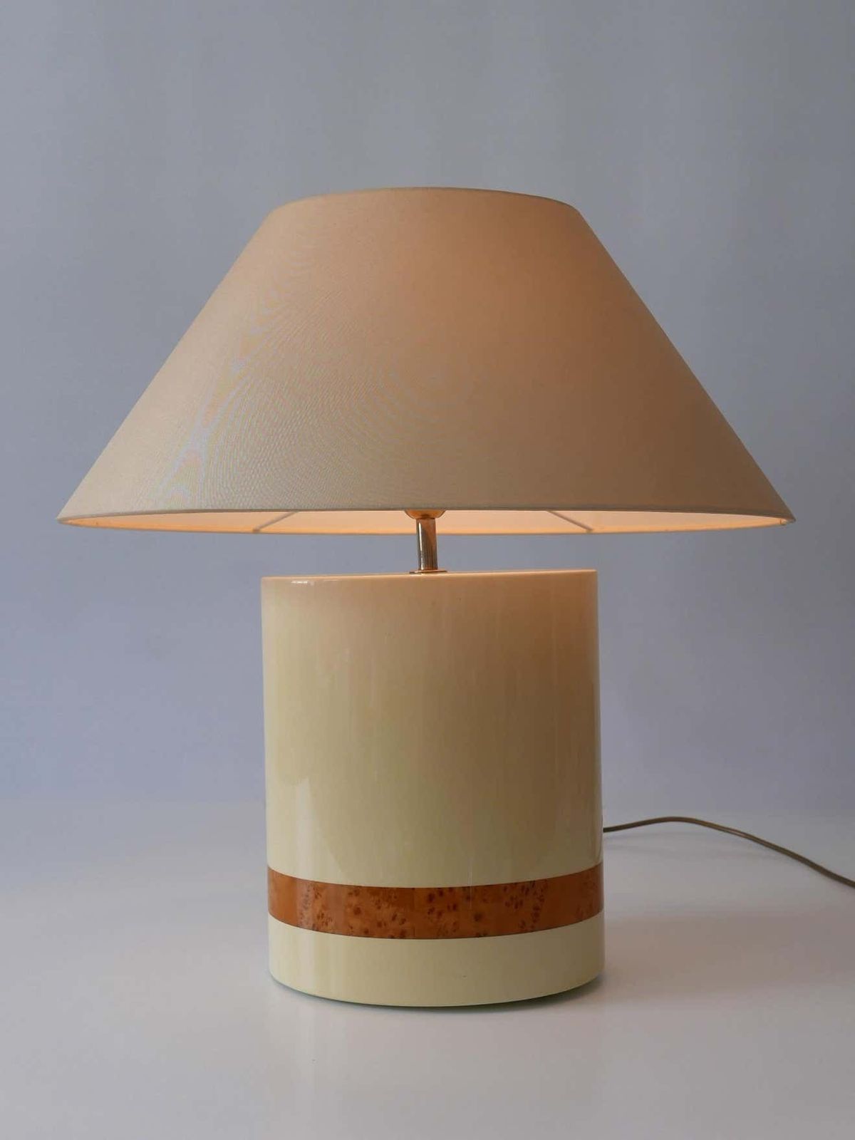 Set Of Two Elegant Mid Century Modern Table Lamps By Tommaso Barbi, Italy, 1970s photo vintage
