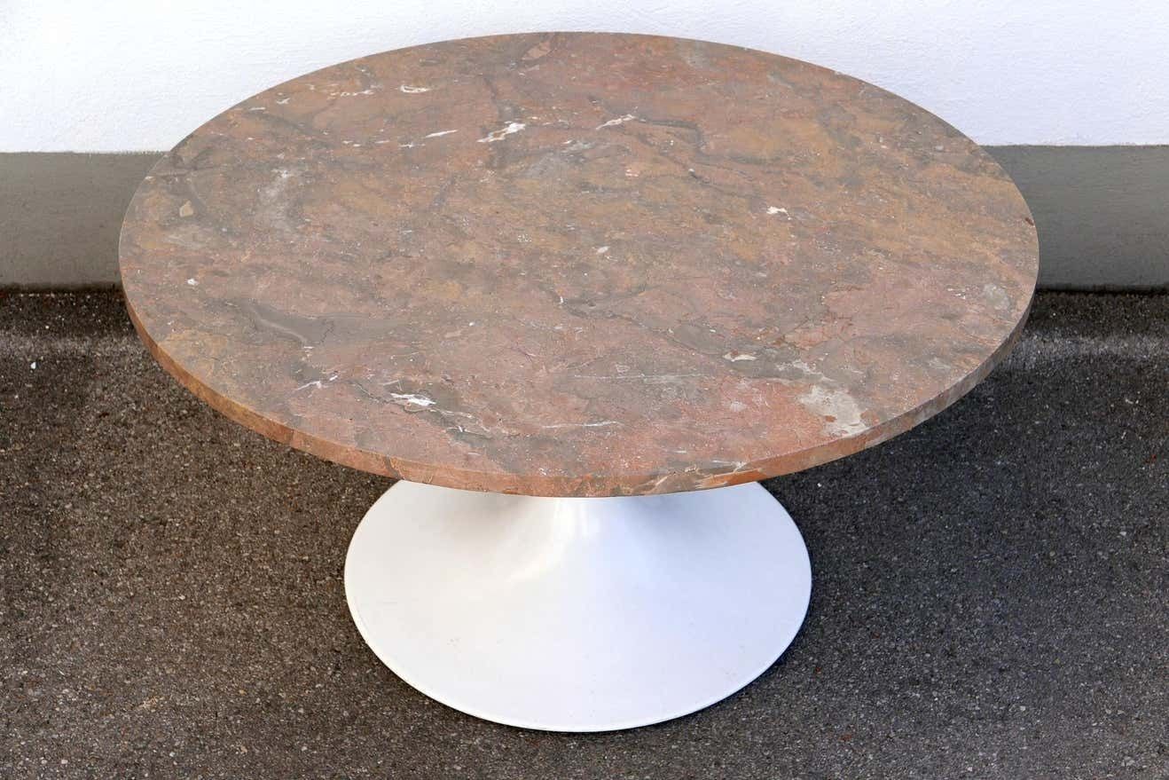 Rare Mid Century Modern Tulip Base Marble Coffee Table By Honsel, Germany, 1960s photo for sale