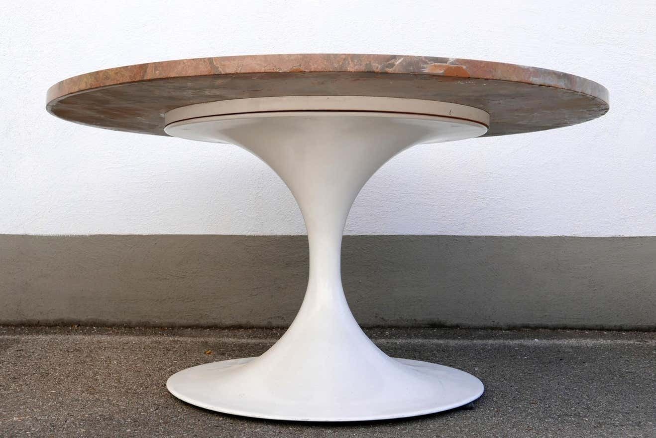 photo for sale Rare Mid Century Modern Tulip Base Marble Coffee Table By Honsel, Germany, 1960s
