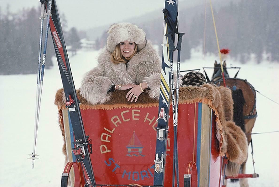 Skiing In St Moritz By Slim Aarons   Limited Edition Estate Stamped C Type