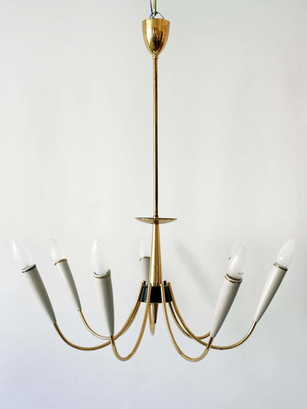 Mid Century Modern Seven Flamed Sputnik Pendant Lamp Or Chandelier Germany 1950s photo buy