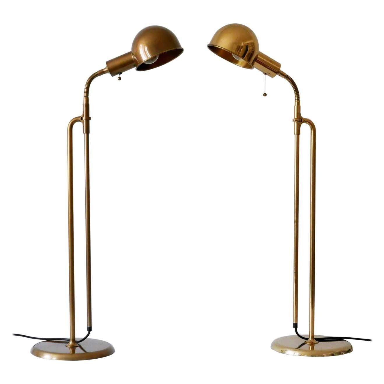 Set Of Two Mid Century Modern Reading Floor Lamps ''Bola'' By Florian Schulz 1970s