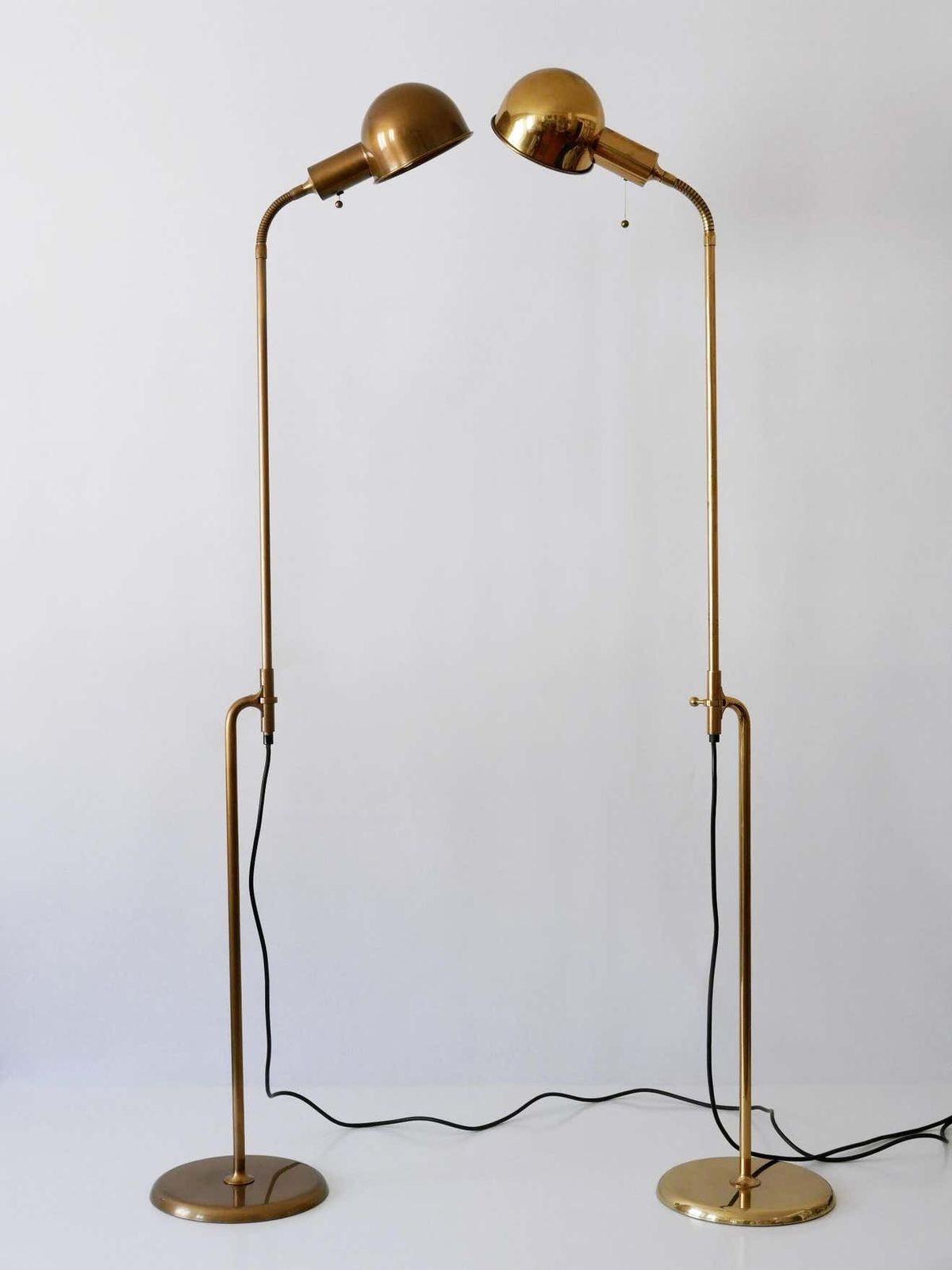 Set Of Two Mid Century Modern Reading Floor Lamps ''Bola'' By Florian Schulz 1970s photo for sale