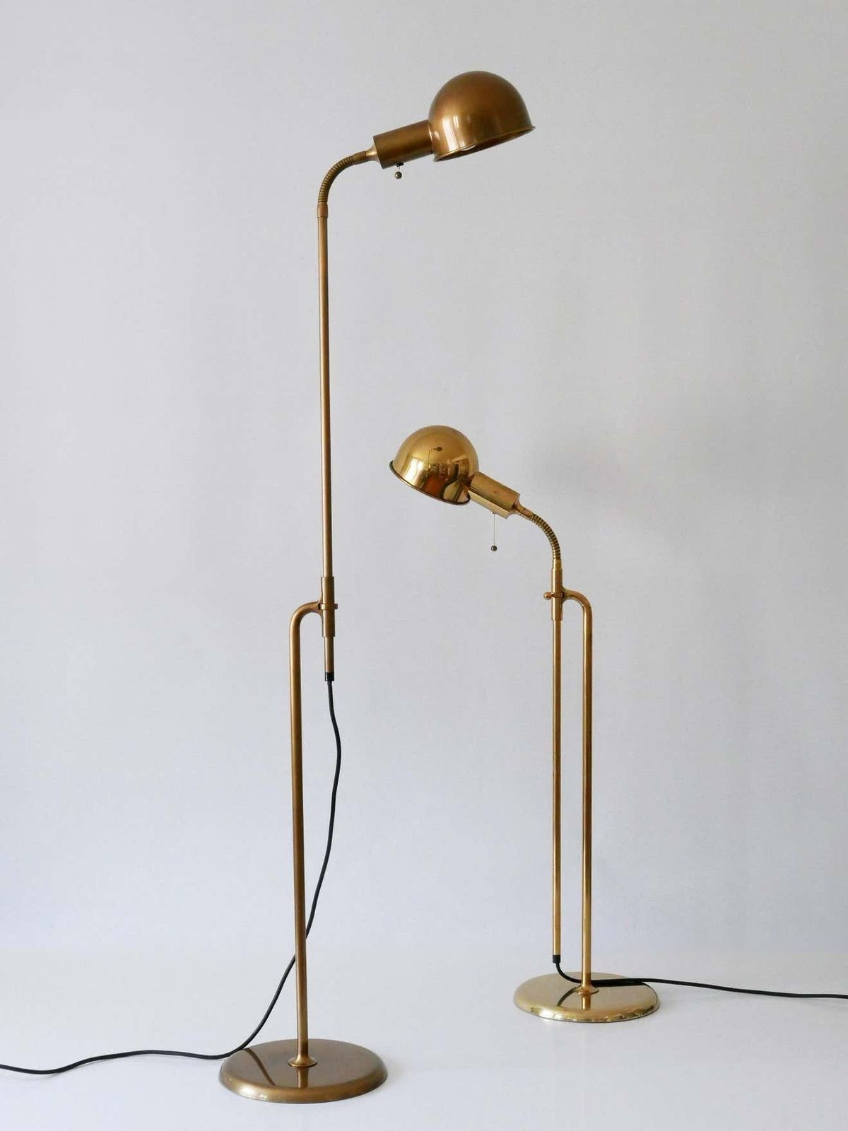 Set Of Two Mid Century Modern Reading Floor Lamps ''Bola'' By Florian Schulz 1970s photo vinterior