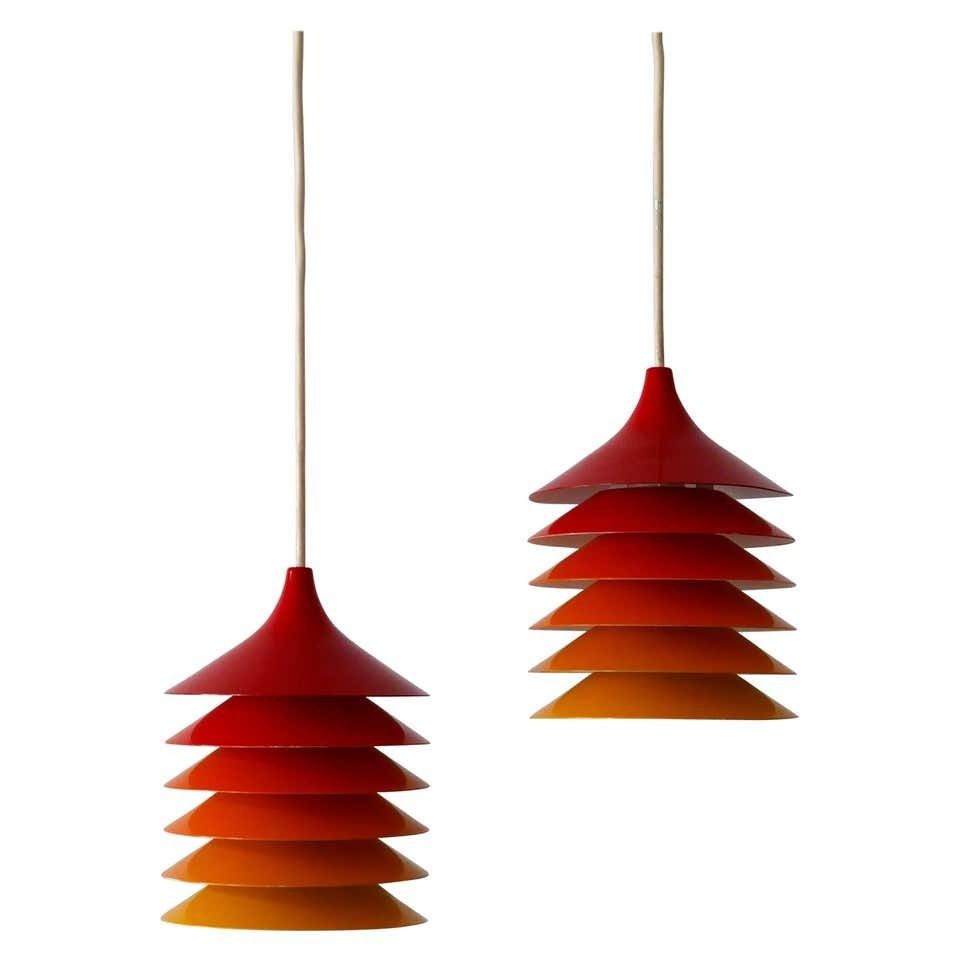 Set Of Two Duett Pendant Lamps By Bent Gantzel Boysen For Ikea Sweden 1980s