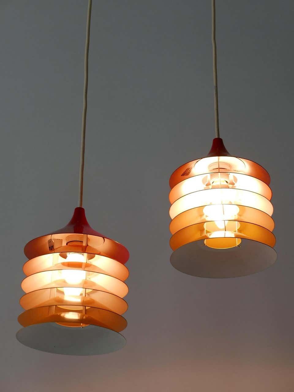 photo vintage Set Of Two Duett Pendant Lamps By Bent Gantzel Boysen For Ikea Sweden 1980s