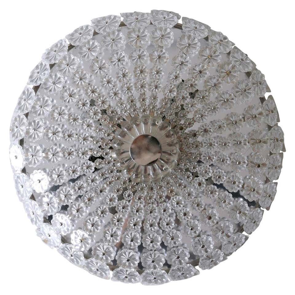 Lovely Mid Century Modern Glass Flower Flush Mount Or Sconce By H. Richter 1950s