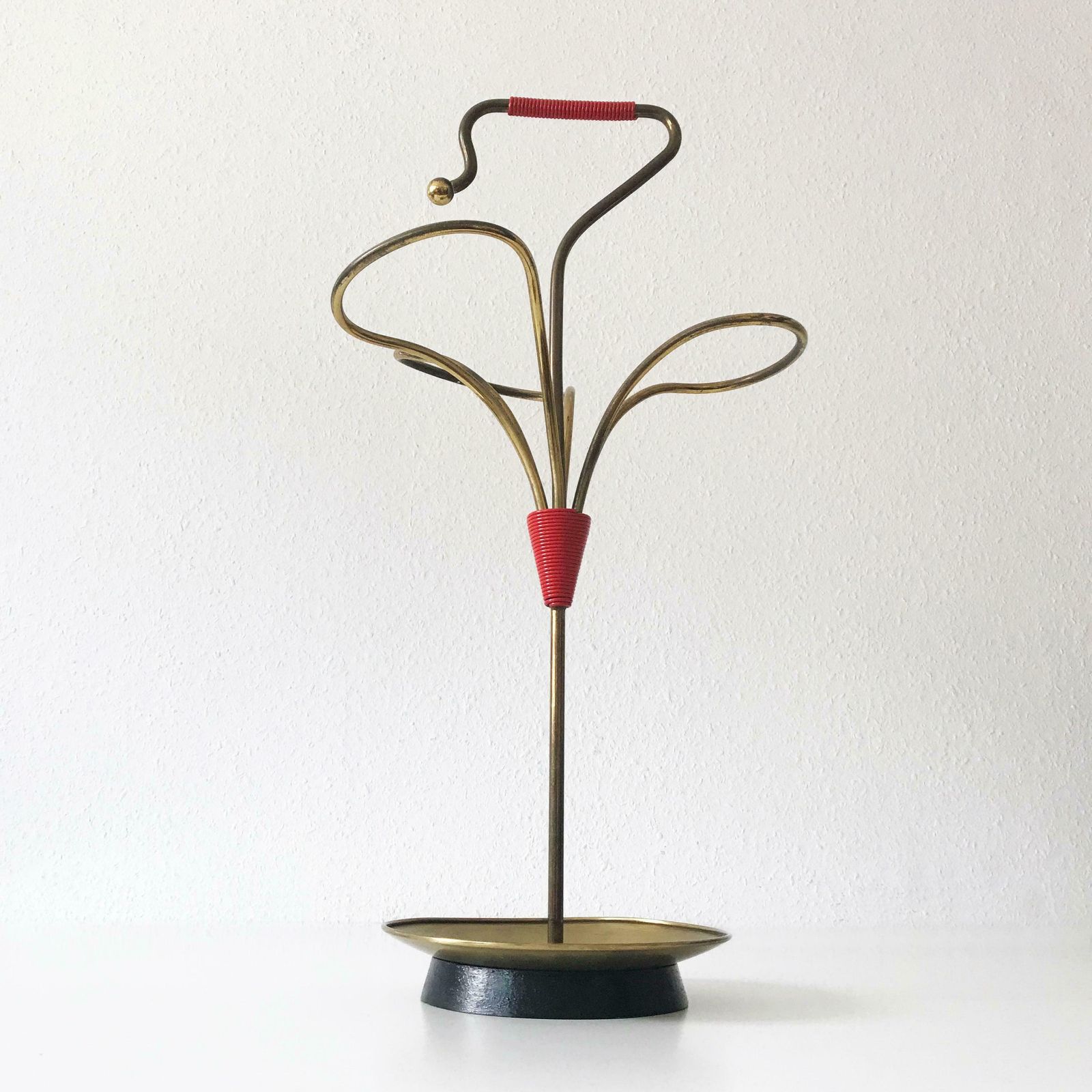 photo vinterior Lovely Mid Century Modern Brass Umbrella Stand 1950s Austria