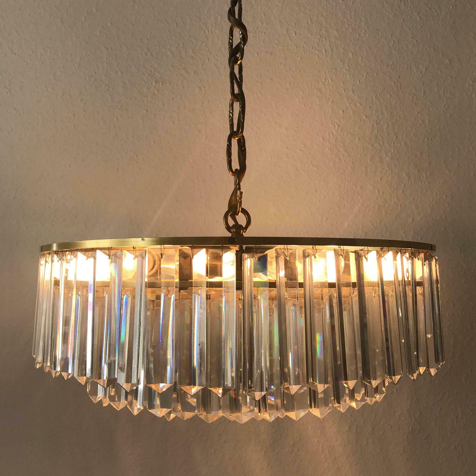 Crystal Glass Chandelier Or Pendant Lamp By Bakalowits And Söhne Vienna 1950s photo furniture