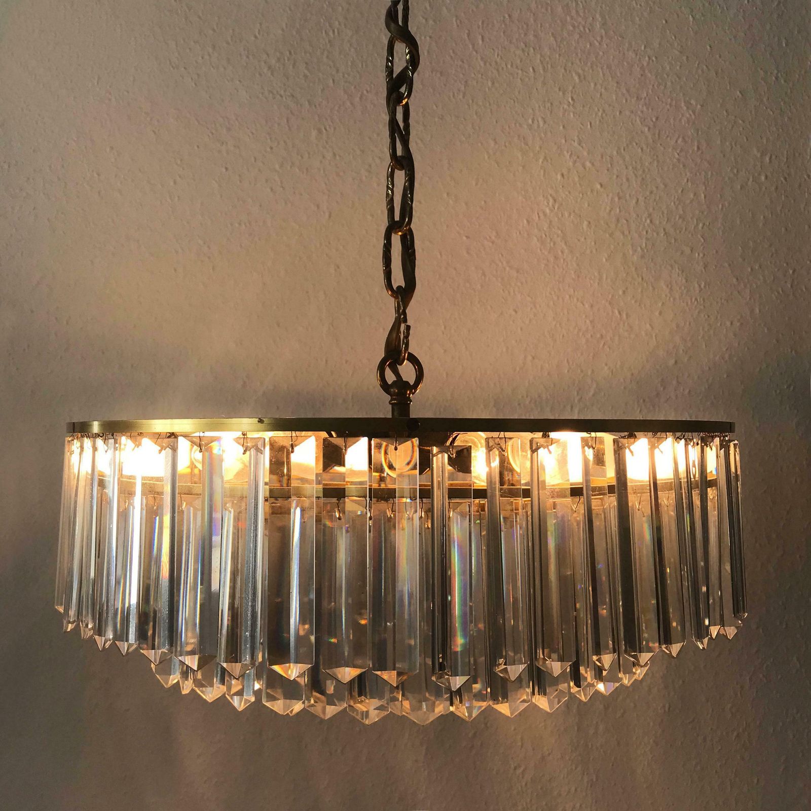 Crystal Glass Chandelier Or Pendant Lamp By Bakalowits And Söhne Vienna 1950s photo vinterior