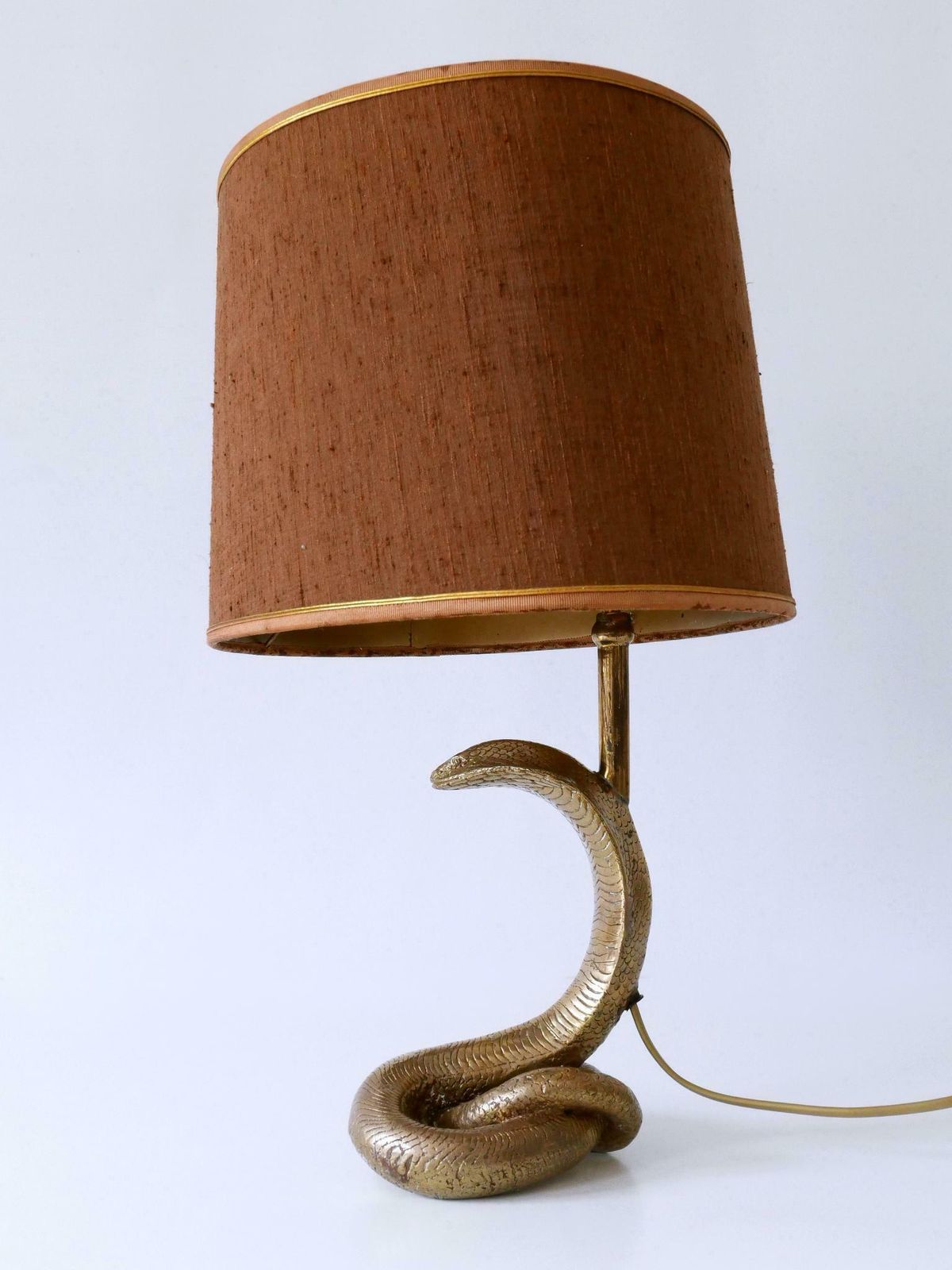 photo furniture Exceptional Mid Century Modern Cobra Table Lamp By Maison Jansen France 1970s
