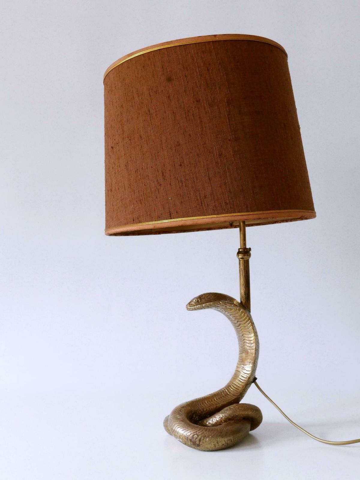 Lighting Exceptional Mid Century Modern Cobra Table Lamp By Maison Jansen France 1970s photo