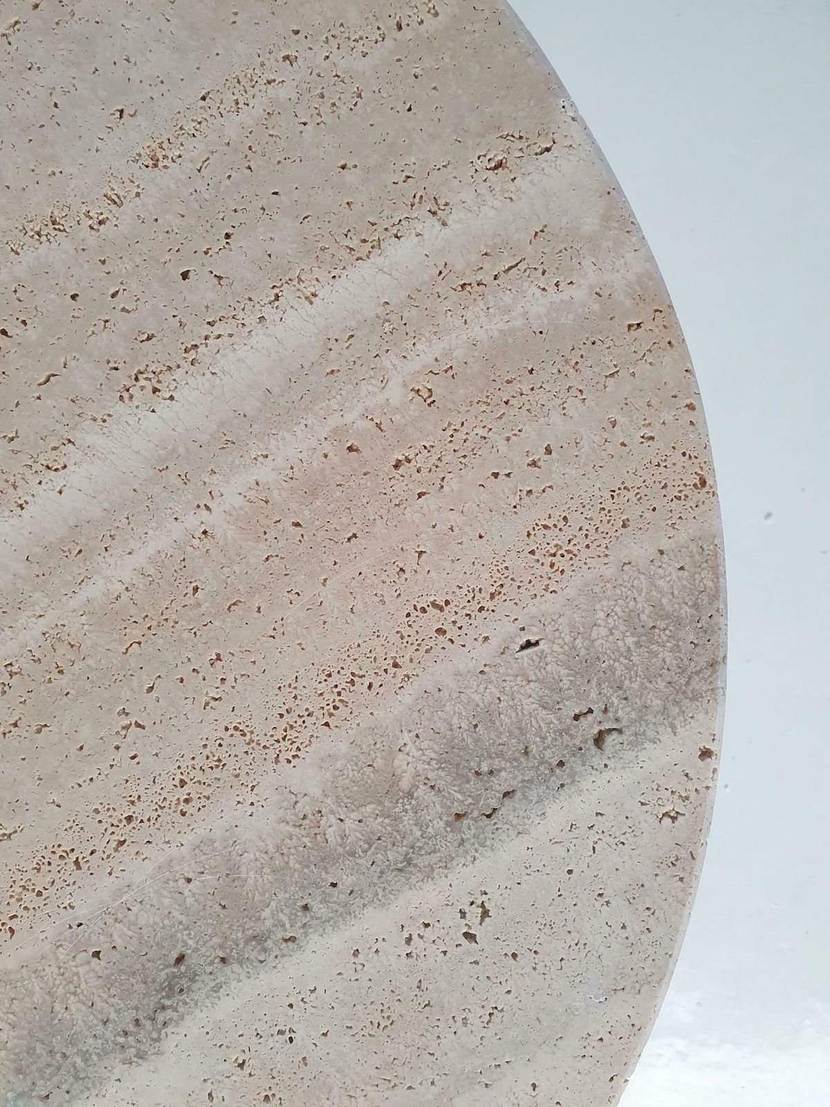 Mid Century Round Coffee Table In Travertine, Italy, 1950's photo vinterior